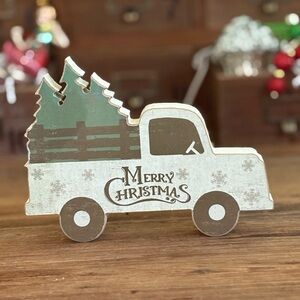 Rustic Christmas Truck Decor with Trees